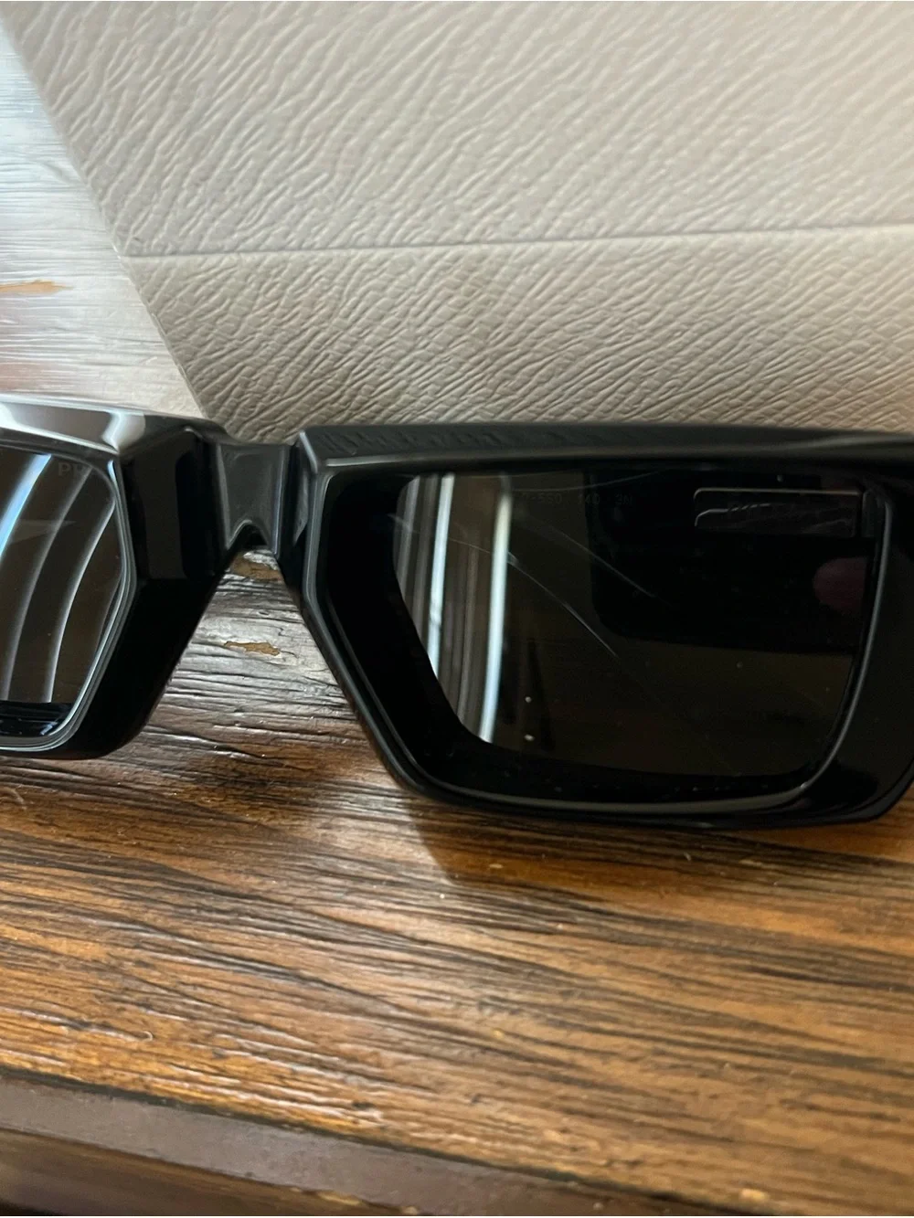Prada Glossy Black Chunky Rectangular Sunglasses